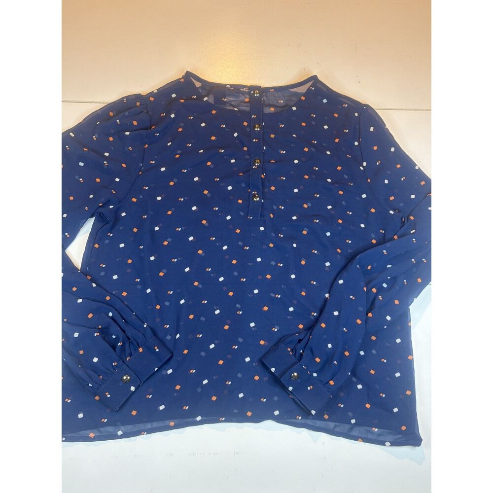 blue chiffon blouse size large